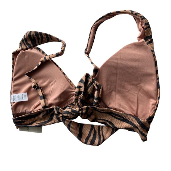 Aerie size S M L Tiger Pique longline triangle tie back bikini top NWT - Picture 10 of 11